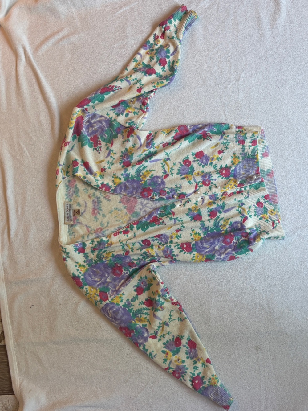 Vintage Karen Scott Floral Cardigan